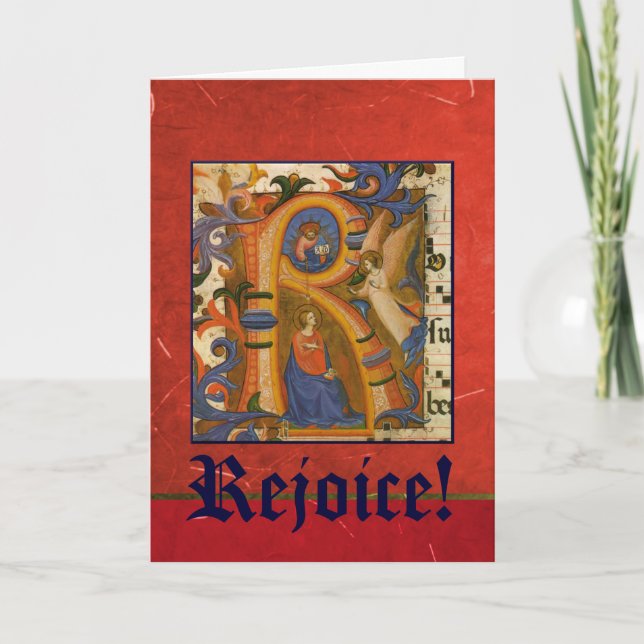Rejoice! Customizable Christmas Angel Holiday Card (Front)