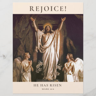 Rejoice. Customizable Easter Church Bulletin