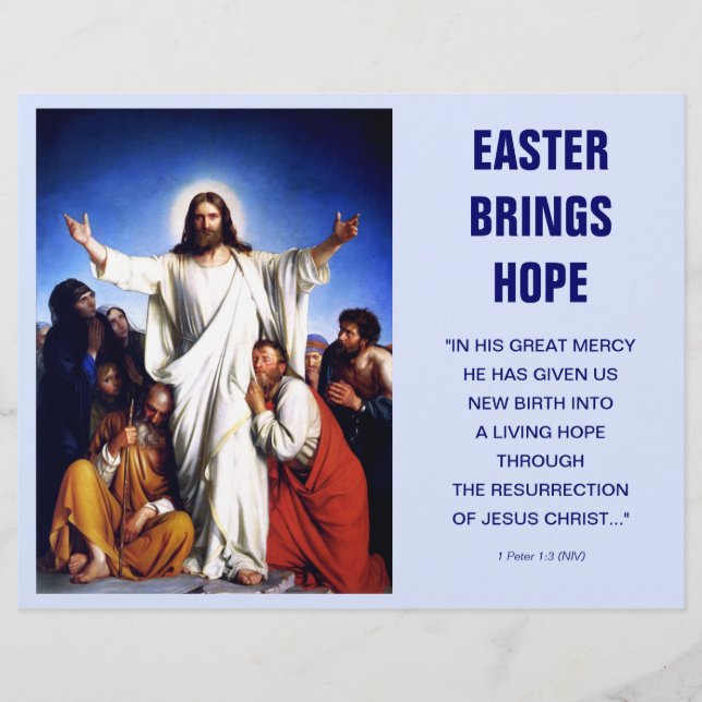 Rejoice. Customizable Easter Church Bulletins (Front)