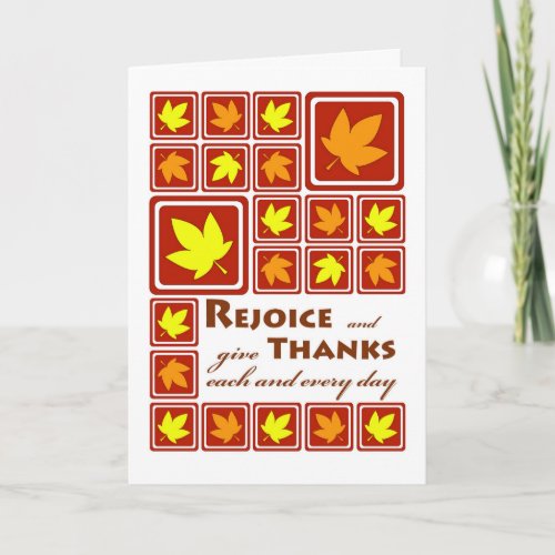 Rejoice Give Thanks Religious Thanksgiving Holiday Card