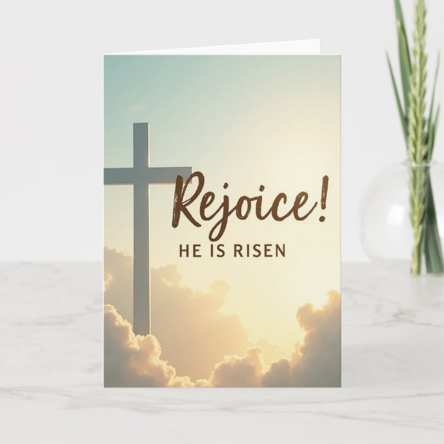 Rejoice He Is Risen Celebration Card (Front)