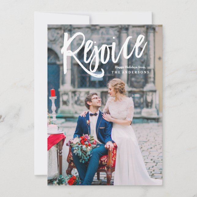 Rejoice Holiday Overlay Photo Card (Front)