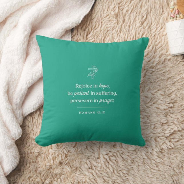 Rejoice in Hope Christian Throw Pillow (Blanket)