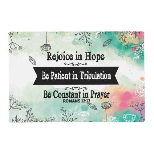 Rejoice in Hope Laminated Place Placemat