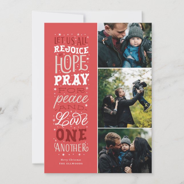 Rejoice in Hope Religious Christmas Photo Card (Front)