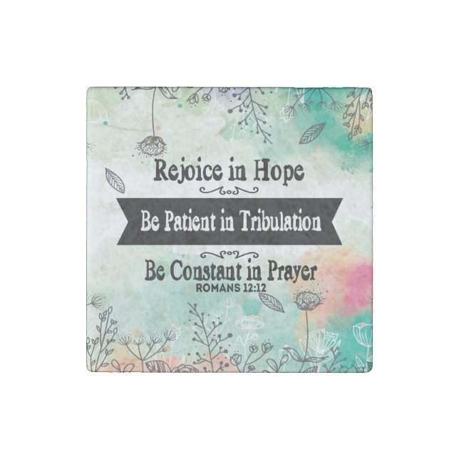 Rejoice in Hope Stone Magnet (Front)