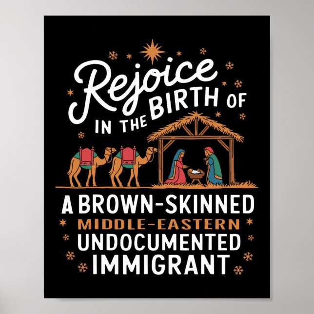 Rejoice In The Birth Of A Brown Skinned Christmas  Poster (Front)