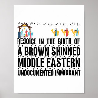 Rejoice In The Birth Of A Brown Skinned Christmas Poster