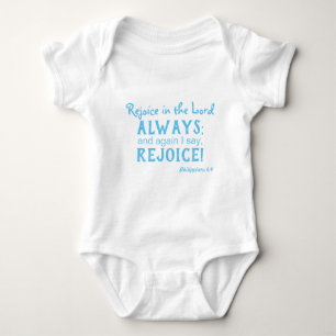 Rejoice in the Lord Always Bible Verse Baby Bodysuit