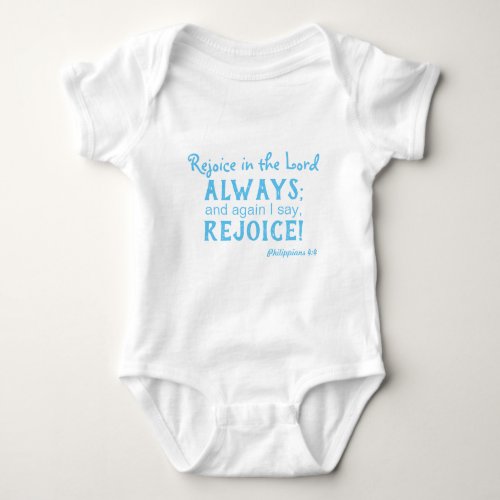 Rejoice in the Lord Always Bible Verse Baby Bodysuit