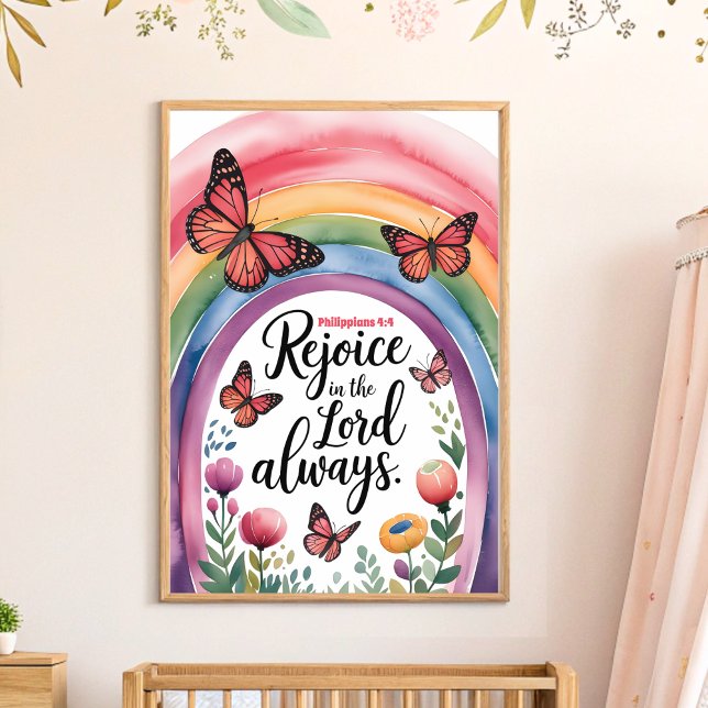 Rejoice in the Lord Always Christian Nursery Art Poster (Creator Uploaded)