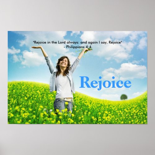 Rejoice in the Lord always Worship Praise Poster