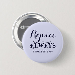 Rejoice in the Lord Bible Verse Christian Blue Button