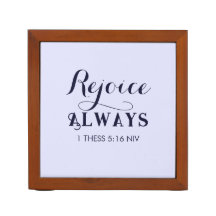 Rejoice in the Lord Bible Verse Christian Blue