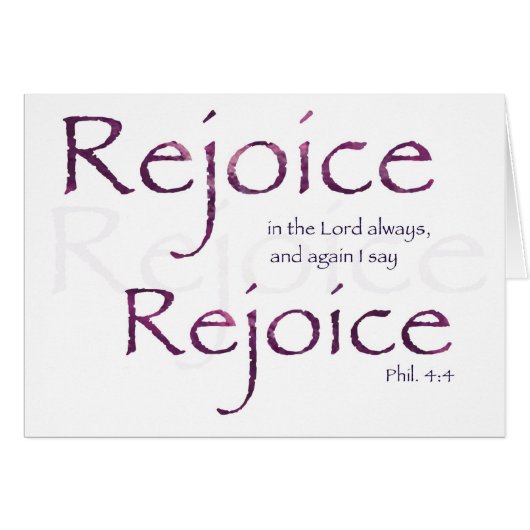 Rejoice in the Lord blank card (Front Horizontal)