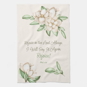 Rejoice in the Lord Inspirational Faith Scripture Kitchen Towel