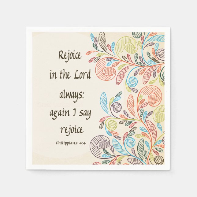 Rejoice in the Lord Napkins (Front)