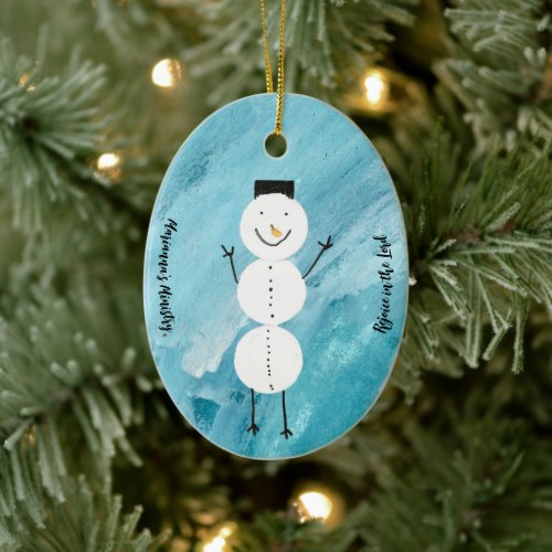 Rejoice in the Lord Snowman Ornament