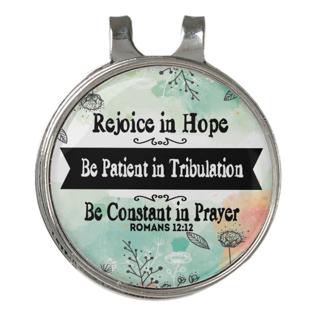 Rejoice in Tribulation Hat Clip (Front)