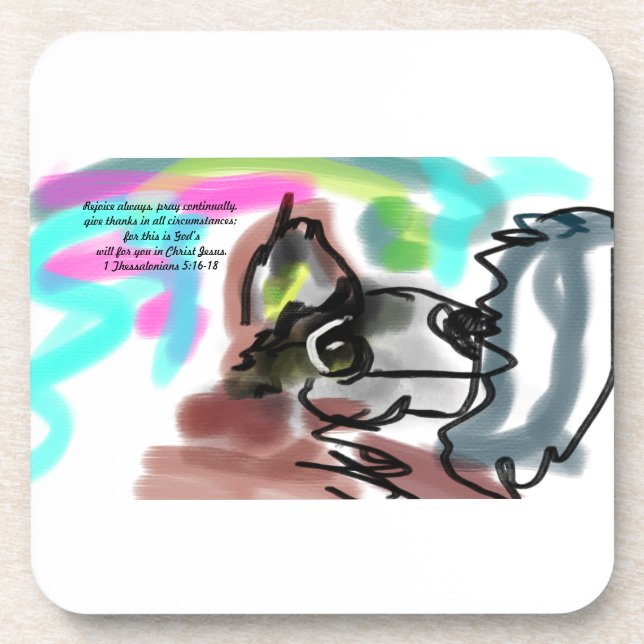 Rejoice jesus beverage coaster (Front)