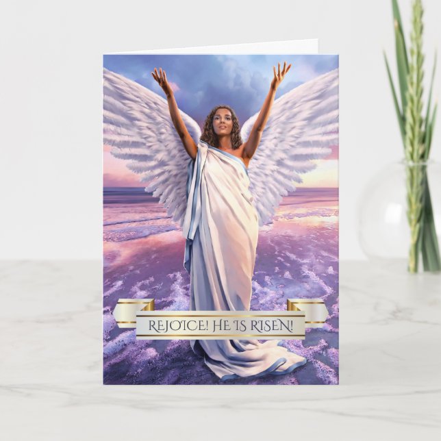 Rejoice. Jesus is Risen. Easter Greeting Cards (Front)