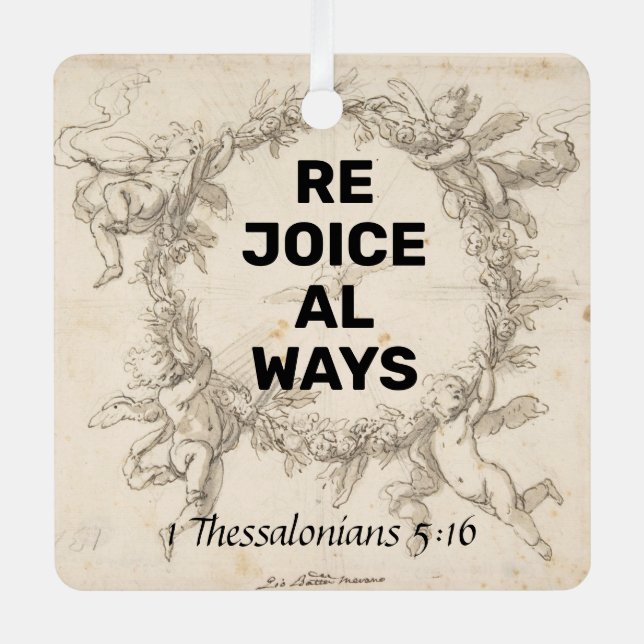 Rejoice Metal Ornament (Front)
