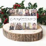 Rejoice photo collage religious Christmas card<br><div class="desc">A modern script message of "rejoice" is framed by 8 photos. This religious-themed Christmas card is the perfect way to send holiday greetings to friends and loved ones. The back is a festive red plaid.</div>