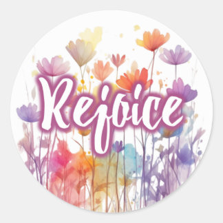 Rejoice Pink Lavender Floral Sticker