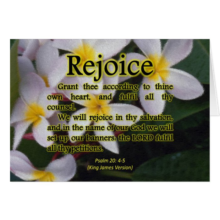 Rejoice Psalm 20 4 Card