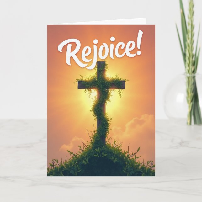 Rejoice Scene Greeting Card (Front)