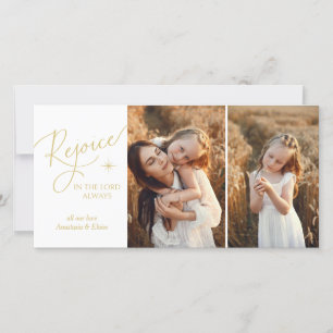 Rejoice Script Christmas Photo Holiday Card