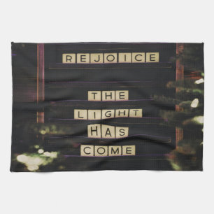 Rejoice The Light Has Come Isaiah 60 Bible Verse Kitchen Towel