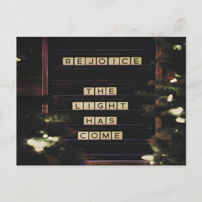 Rejoice The Light Has Come Isaiah 60 Bible Verse Postcard (Front)