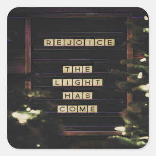 Rejoice The Light Has Come Isaiah 60 Bible Verse Square Sticker