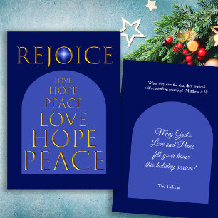 Rejoice this Christmas Christian Blue Invitation