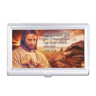 Rejoice with Me..Luke 15:6 Business Card Holder