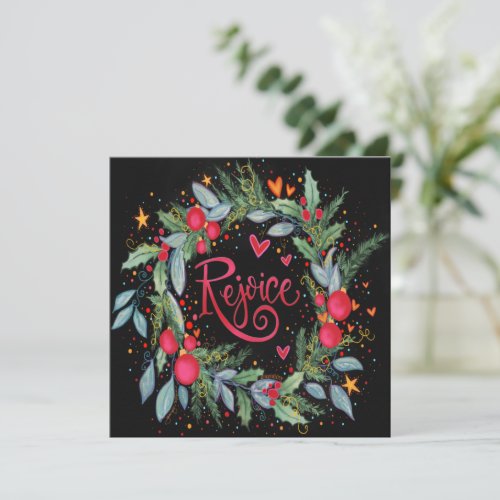 Rejoice Wreath Inspirivity Holiday Card
