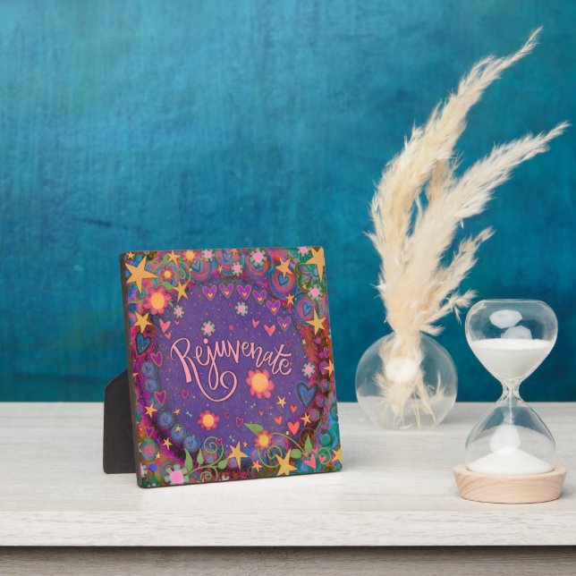 Rejuvenate Floral Hearts Stars Fun Inspirivity Plaque (Insitu)