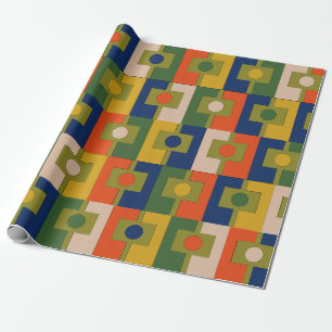 Rektangel Mid Century Modern Geometric Pattern Wrapping Paper