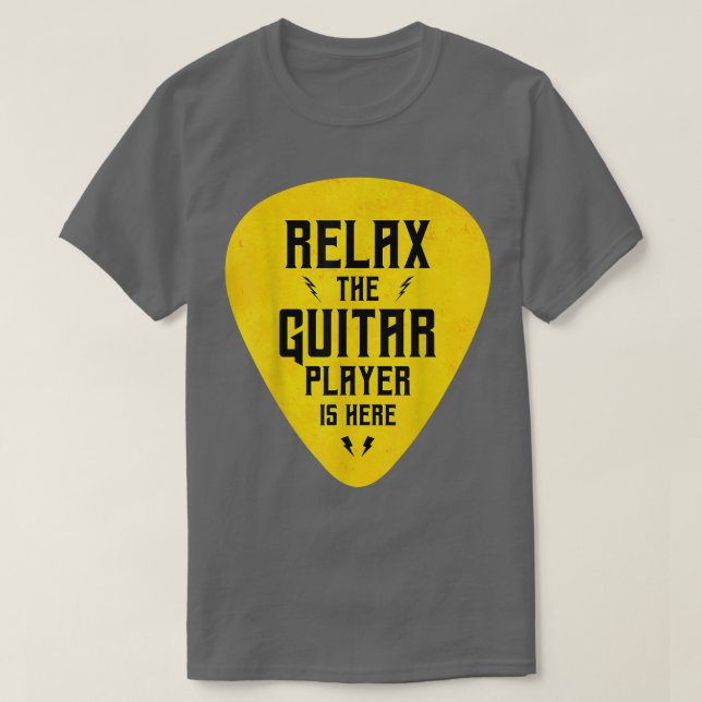 Rela The Guitar Player Is Here Funny  T-Shirt (Design Front)