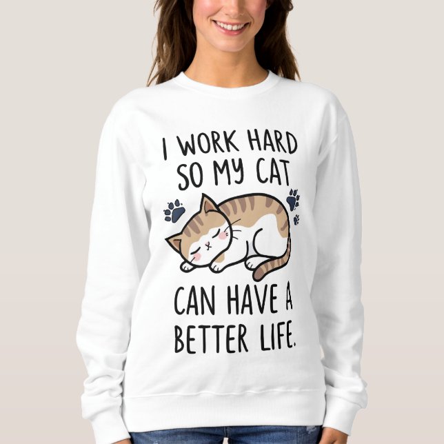 Relatable Cat Mom and Dad Humor Sweatshirt (Front)