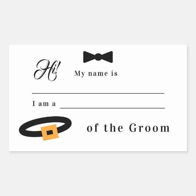 Relation to Groom Wedding Sticker (Front)