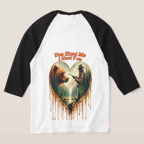 Relationship Between Hunter grizzly Bear and Deer  T_Shirt