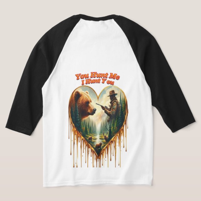 Relationship Between Hunter grizzly Bear and Deer  T-Shirt (Laydown Back)