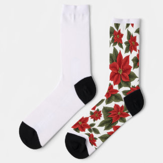 Relationship Family Illustration Winter Flower Socks