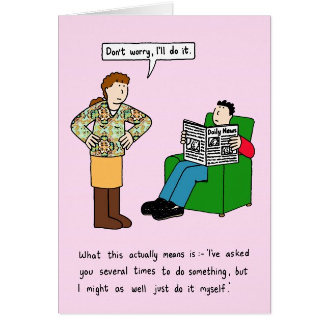 Relationship Humor Cartoon Cards (Front)