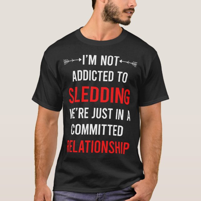 Relationship Sledding Sledging Sleighing T-Shirt (Front)