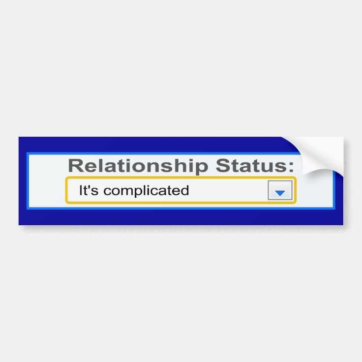 Relationship Status It's Complicated Design Bumper Sticker Zazzle