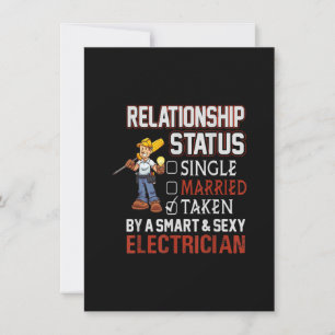 relationship status - taken by an electrician gift note card