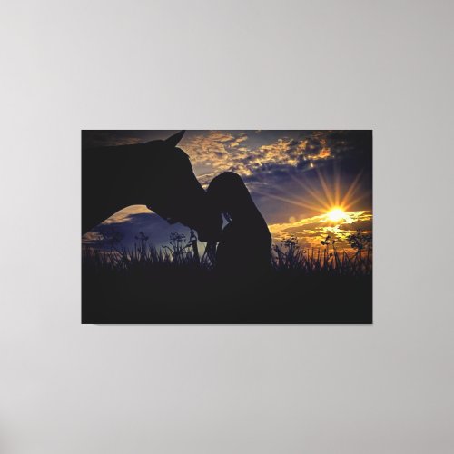 RELATIONSHIP _ WOMAN AND HER HORSE Canvas Wall Art